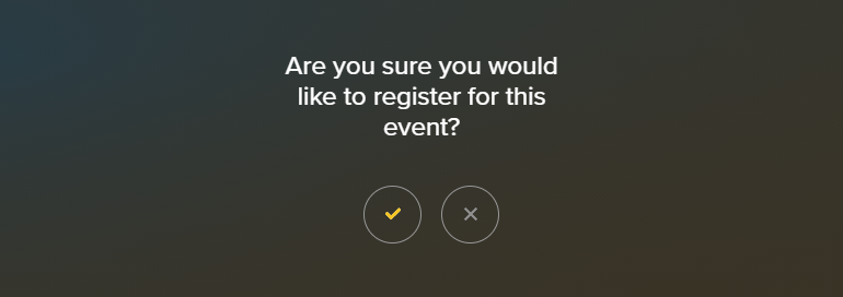 Confirming registration to an event