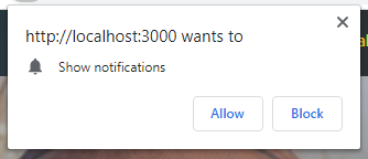 Browser prompt for allowing notifications