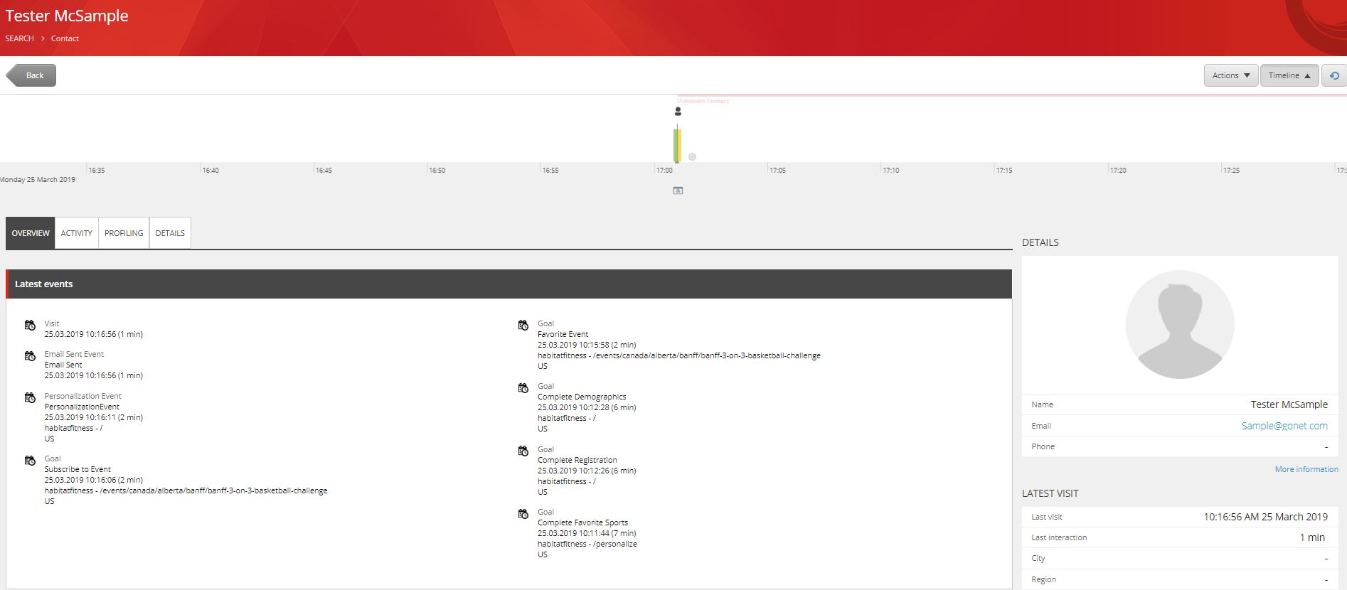 Experience Profile userview